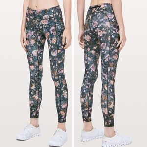 Lululemon Speed Up Tight 28" Frosted Rose Multi Leggings Floral Vintage Roses